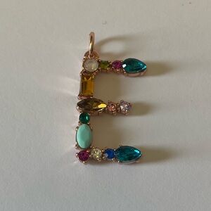 Stella & Dot Multicolor Gemstone 'E' Pendant